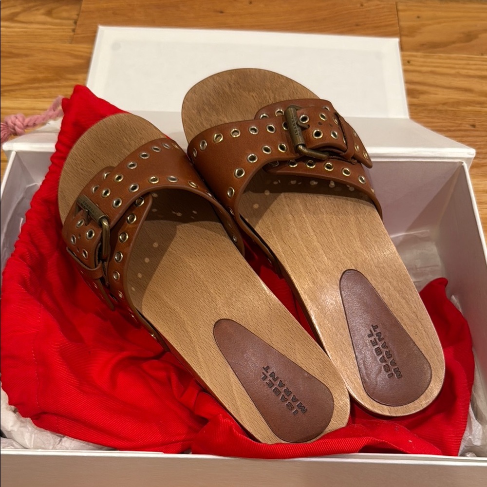 Isabel Marant Jaso Eyelet Clog Sandals